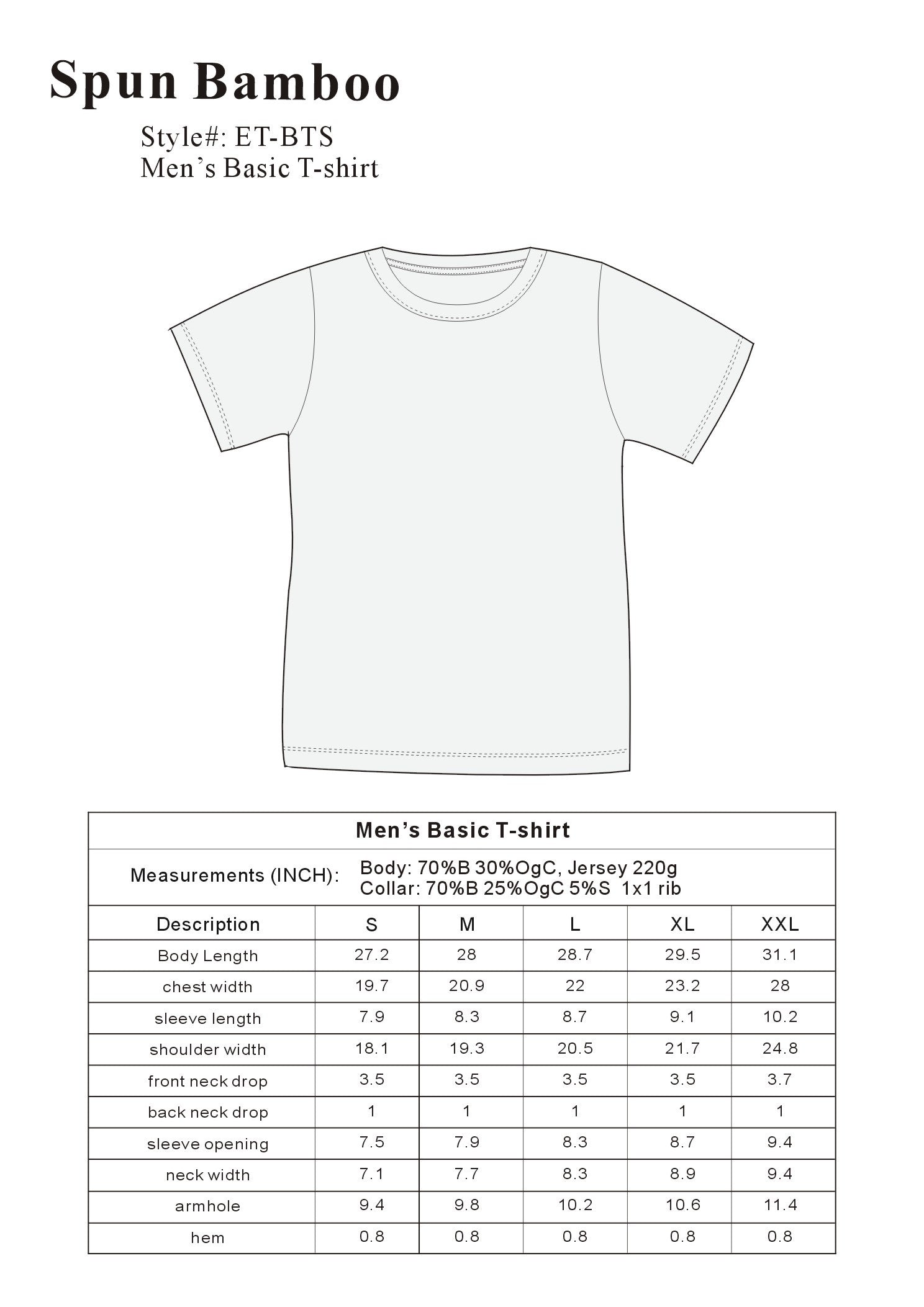 The Original Men's Bamboo Viscose/Organic Cotton Short Sleeve T-Shirt