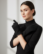 Tittimitti® 100% Virgin Wool Unisex Gloves with Genuine Leather Trim. OEKO-TEX Standard 100