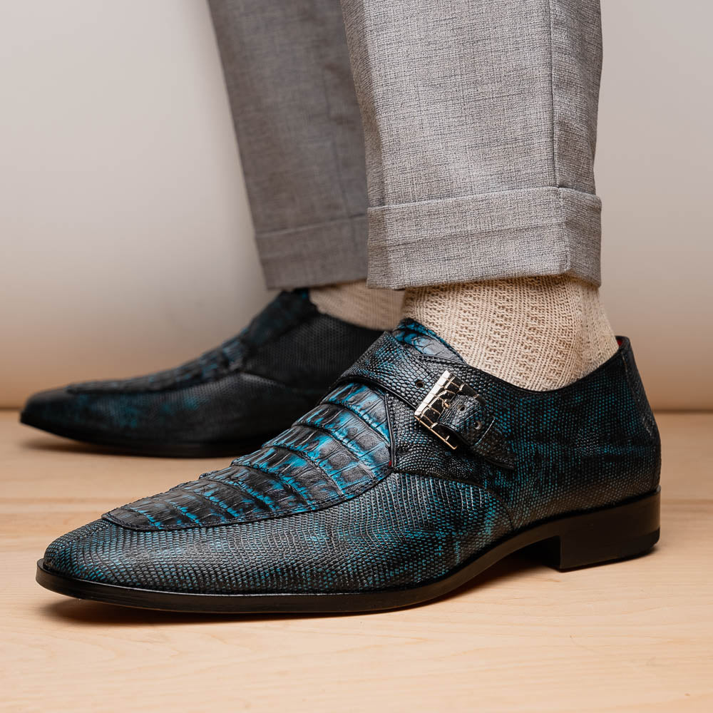 Toluca Monkstrap Shoe | Rustic Blue