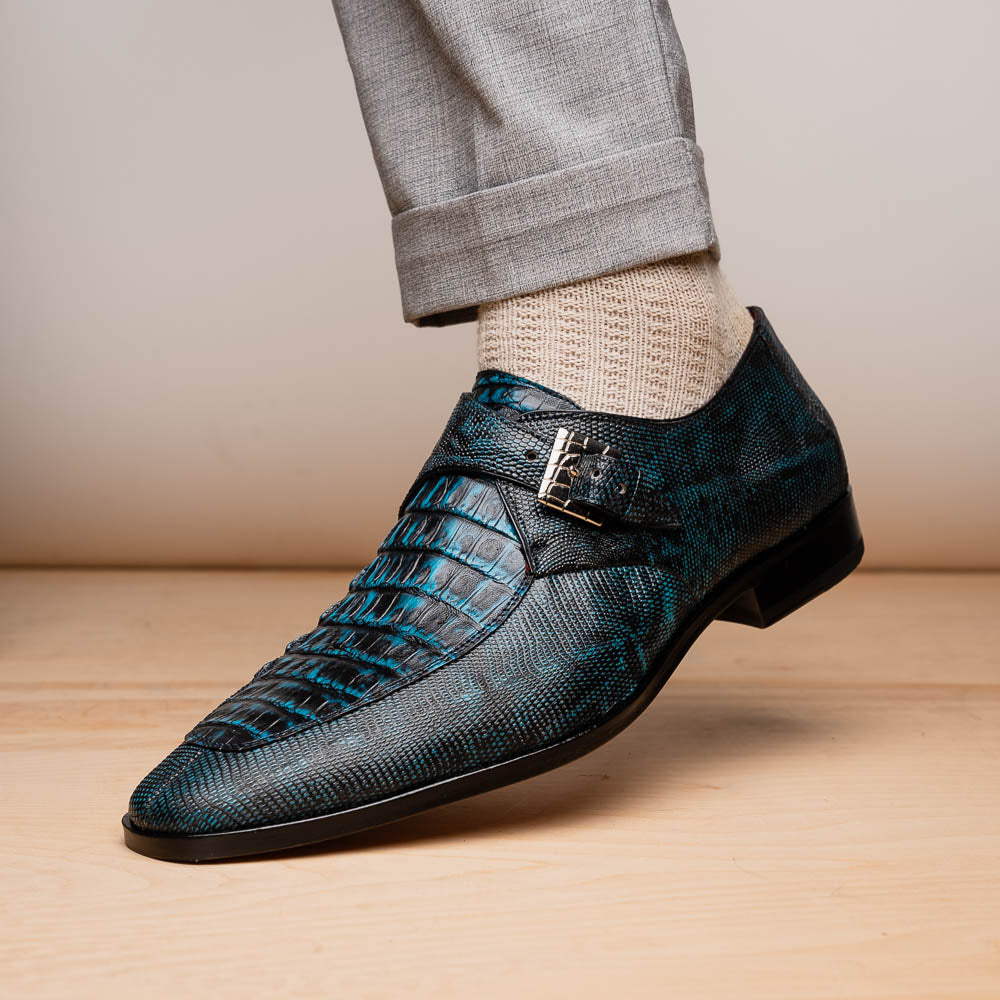 Toluca Monkstrap Shoe | Rustic Blue