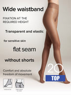 Tights Conte Top 20 Den | Low Waist Adjustable Belt