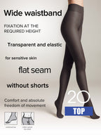 Tights Conte Top 20 Den | Low Waist Adjustable Belt