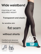 Conte Top Tights with Low Waist Adjustable Belt 40 Den