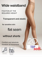 Tights Conte Top Soft 20 Den | Adjustable Fit for Sensitive Skin