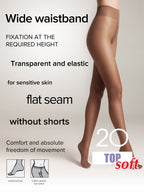 Tights Conte Top Soft 20 Den | Adjustable Fit for Sensitive Skin