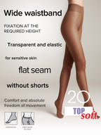 Tights Conte Top Soft 20 Den | Adjustable Fit for Sensitive Skin