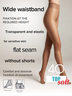 Tights Conte Top Soft 40 Den | Adjustable Fit for Sensitive Skin