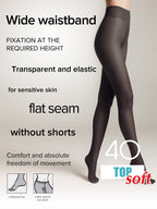 Tights Conte Top Soft 40 Den | Adjustable Fit for Sensitive Skin