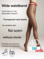 Tights Conte Top Soft 40 Den | Adjustable Fit for Sensitive Skin