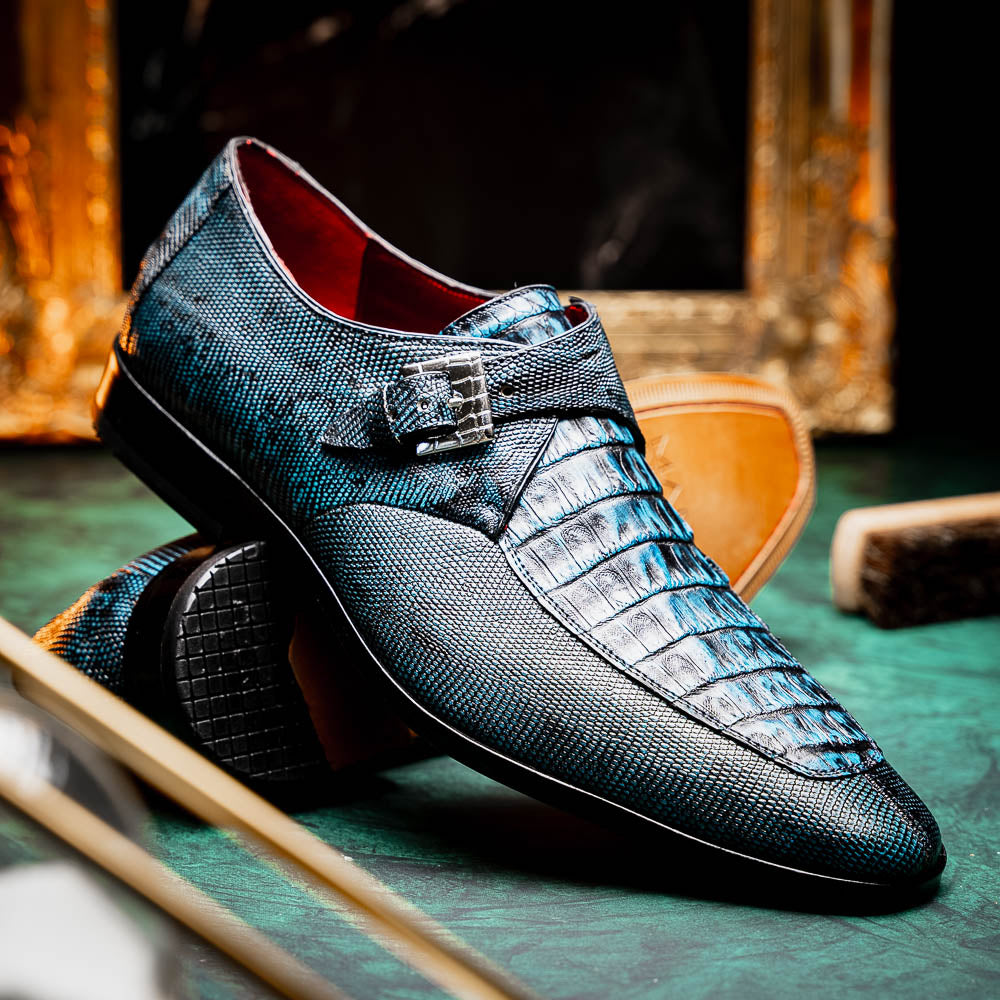 Toluca Monkstrap Shoe | Rustic Blue