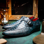 Toluca Monkstrap Shoe | Rustic Blue