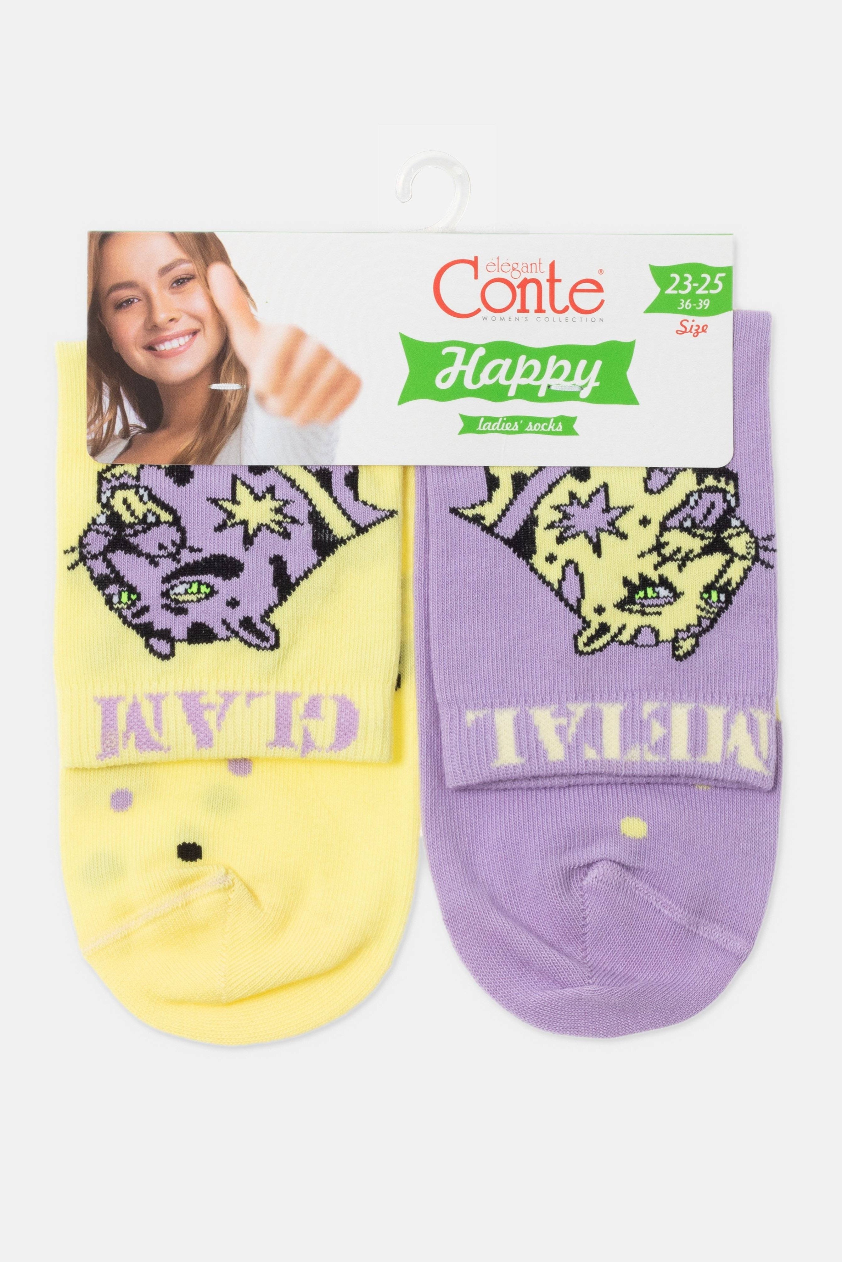 Conte Cotton Socks Happy Glam Metal 386