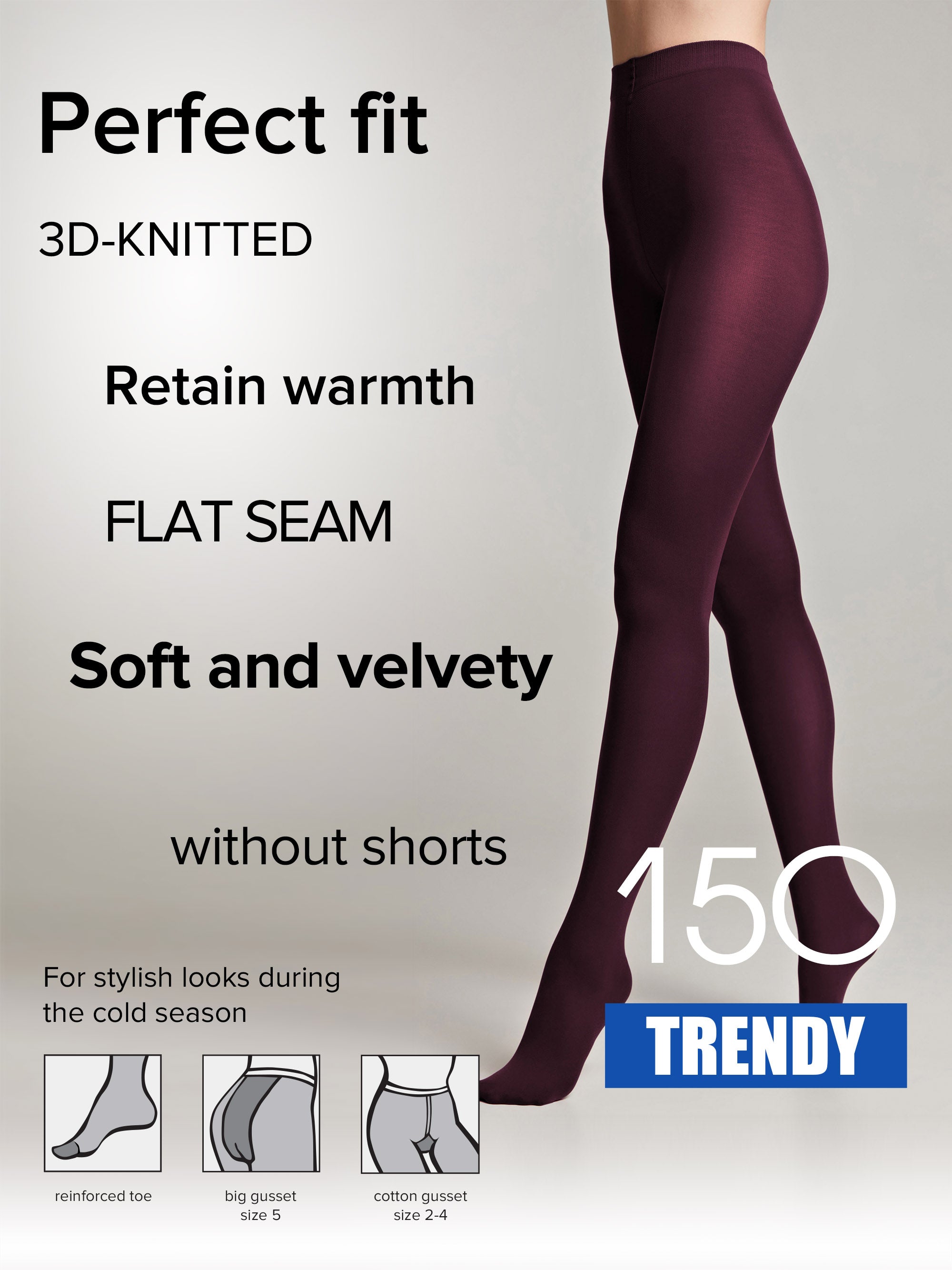 Conte Trendy Tights 150 Den | Microfiber 3D Effect