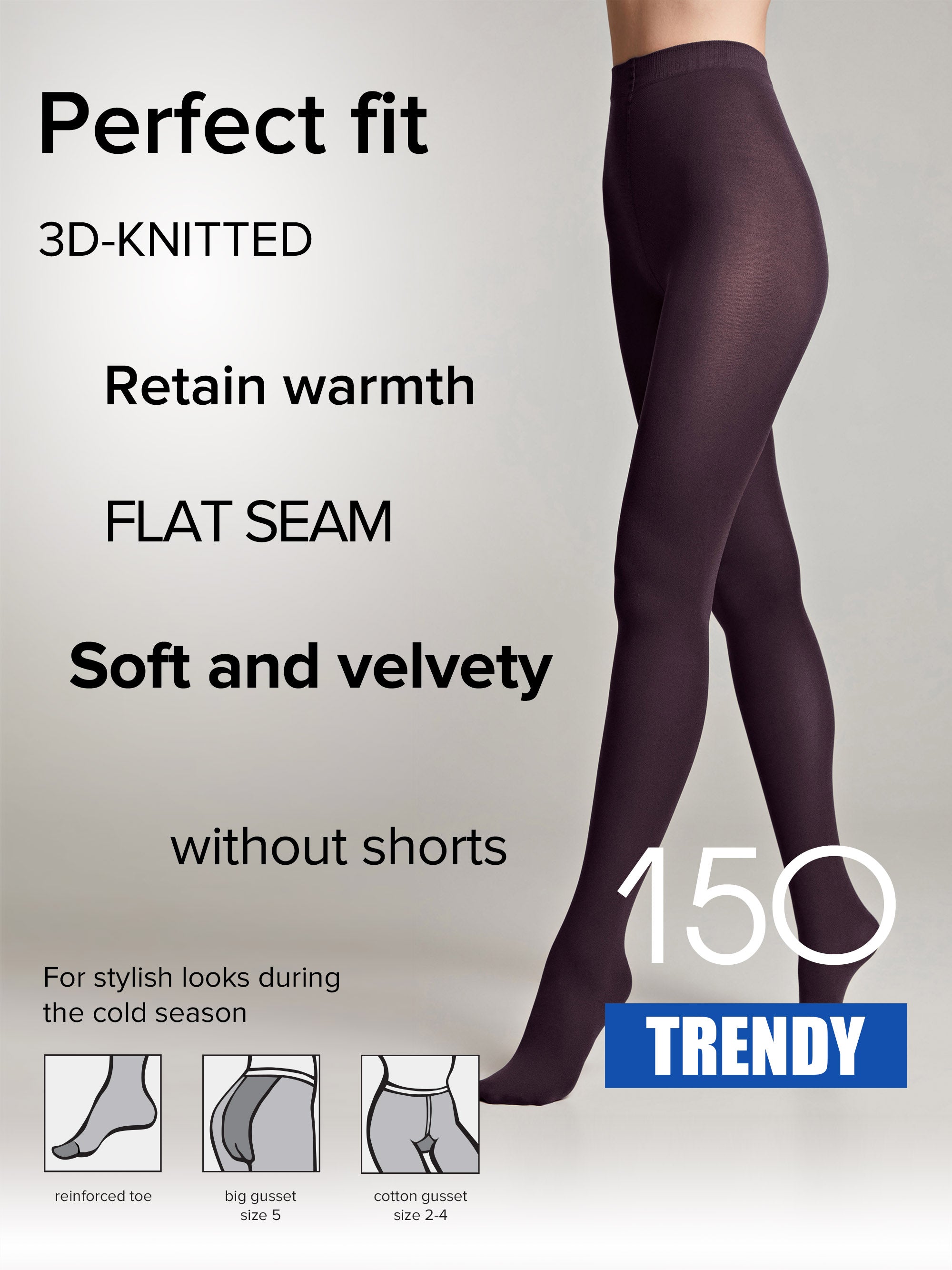Conte Trendy Tights 150 Den | Microfiber 3D Effect
