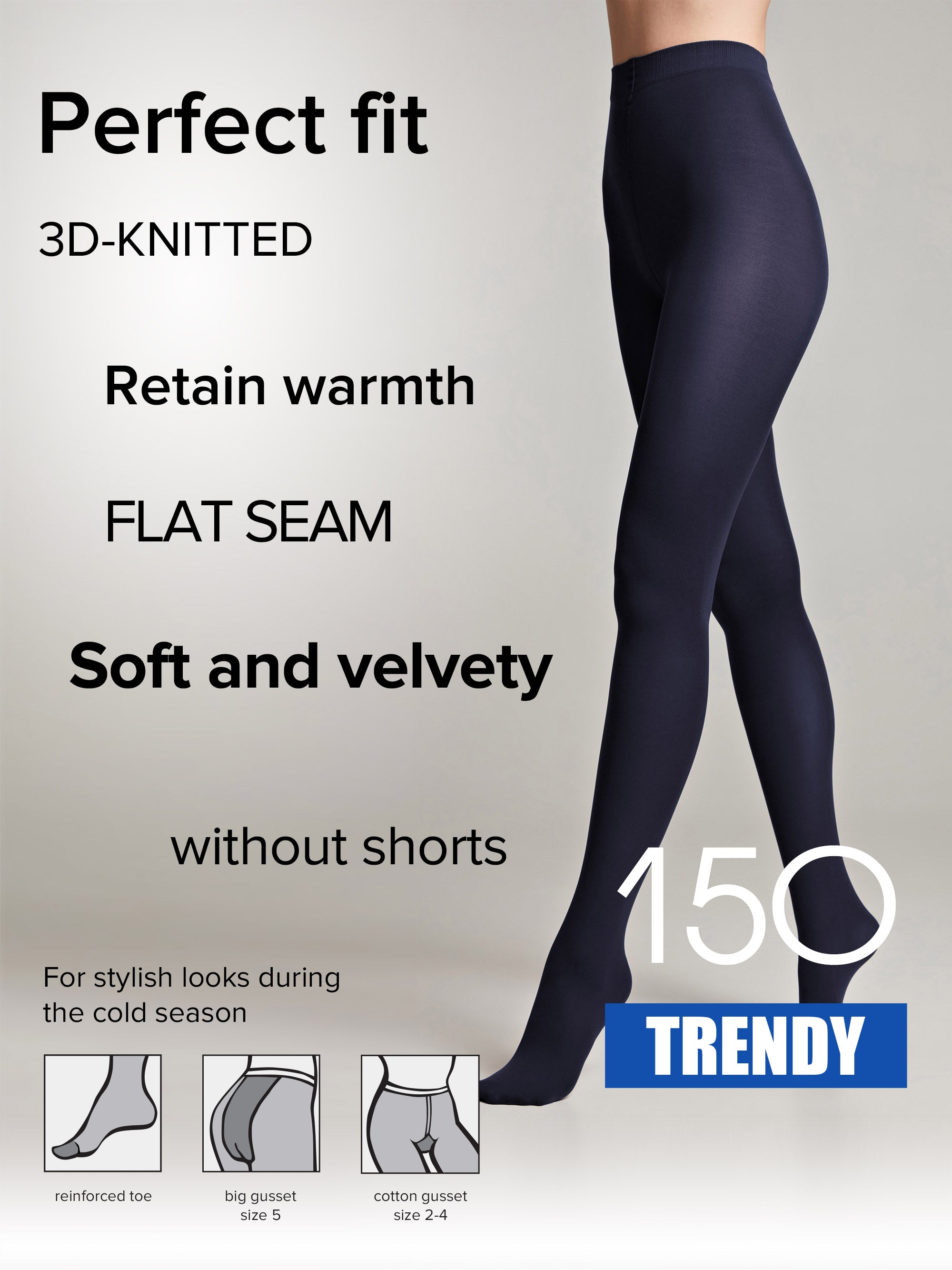 Conte Trendy Tights 150 Den | Microfiber 3D Effect