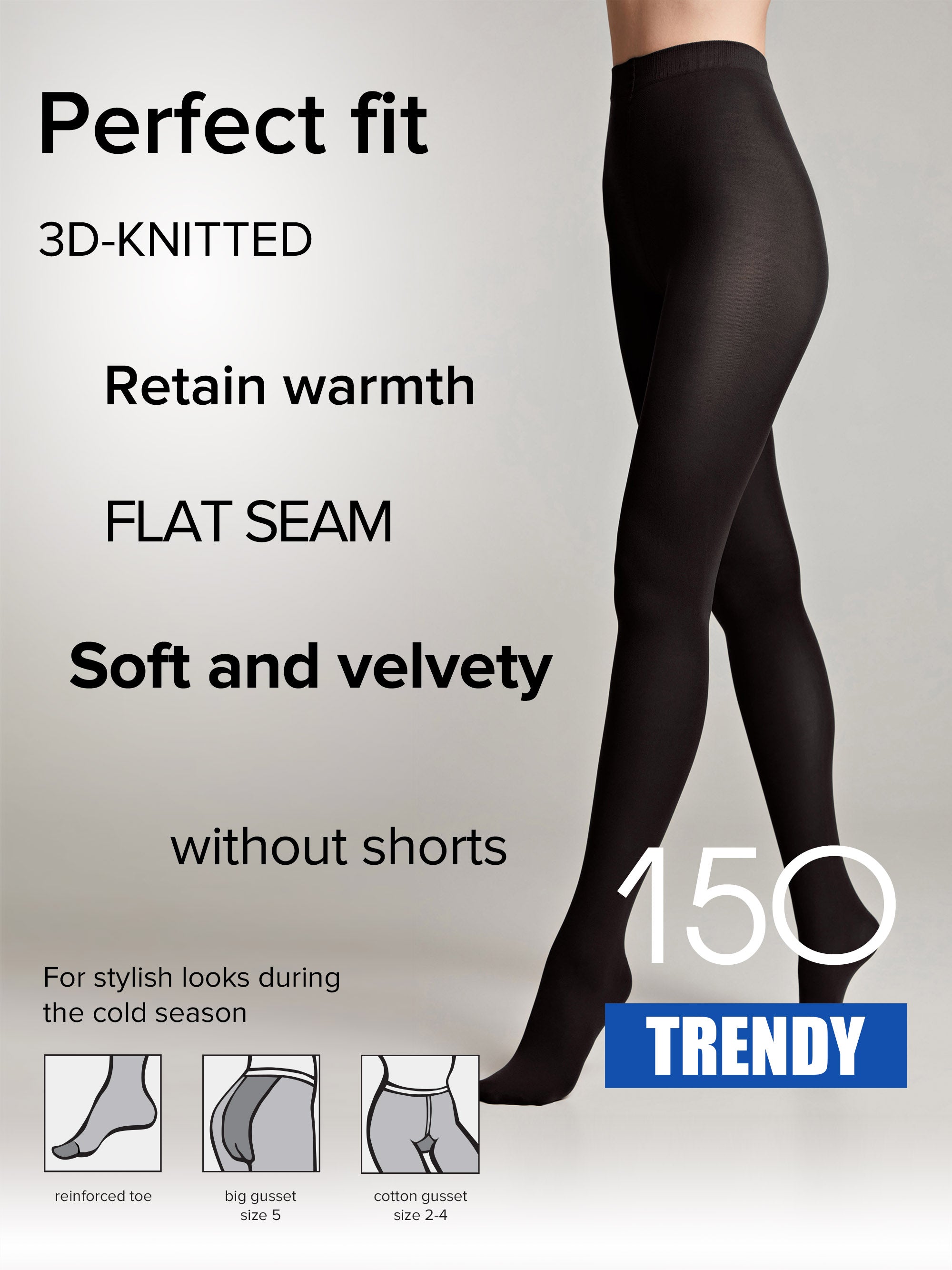 Conte Trendy Tights 150 Den | Microfiber 3D Effect