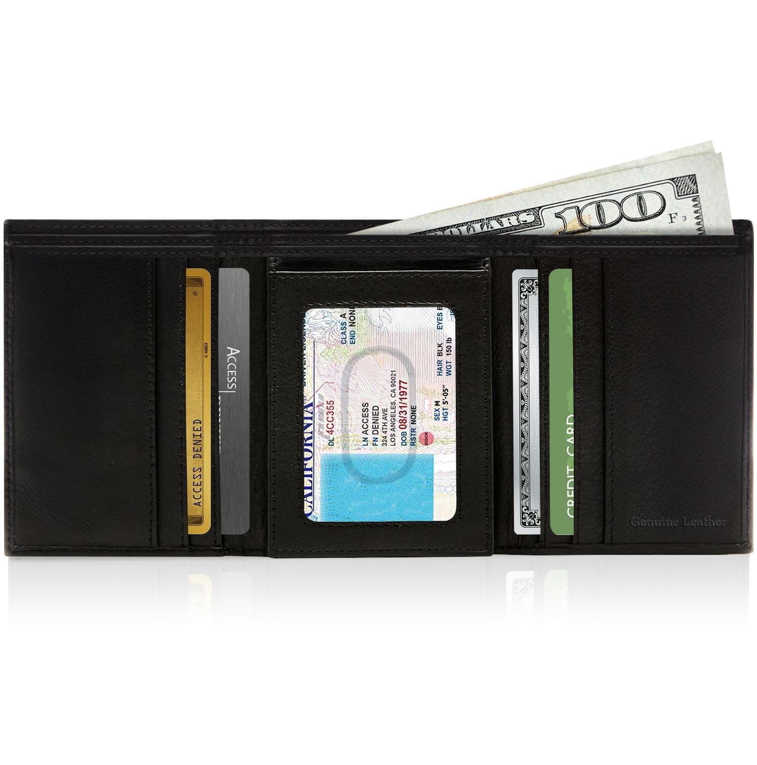 Trifold Wallet with Flip-Up ID