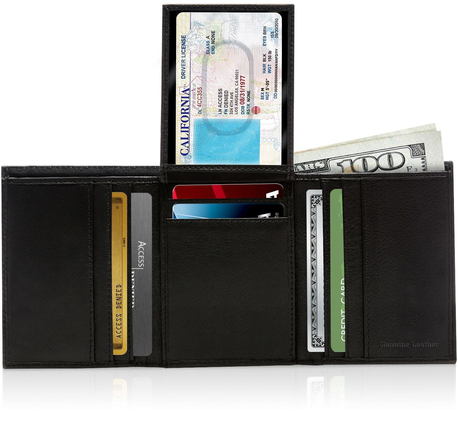 Trifold Wallet with Flip-Up ID