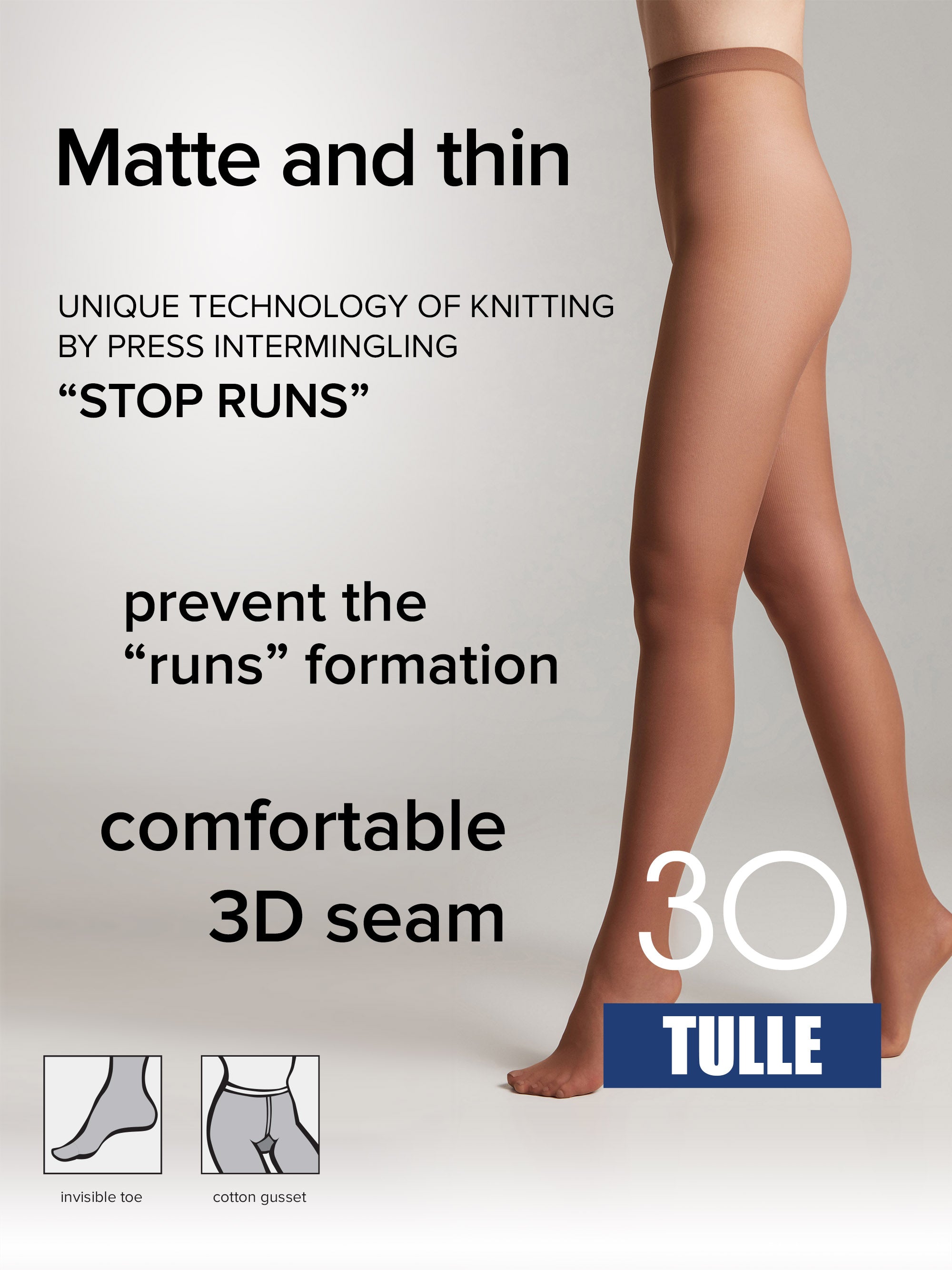 Tights Conte Tulle 30 Den | Opaque Matte
