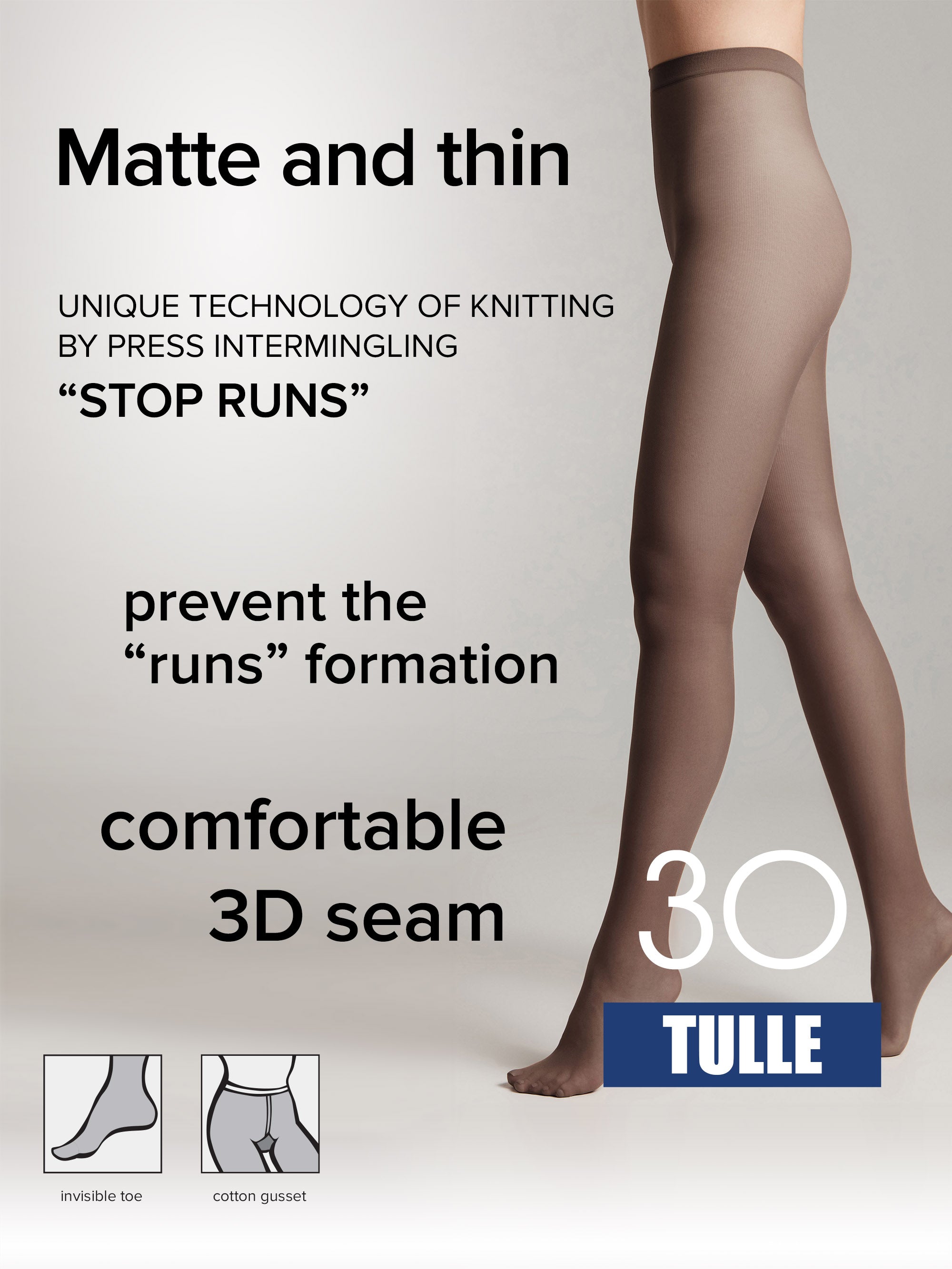 Tights Conte Tulle 30 Den | Opaque Matte