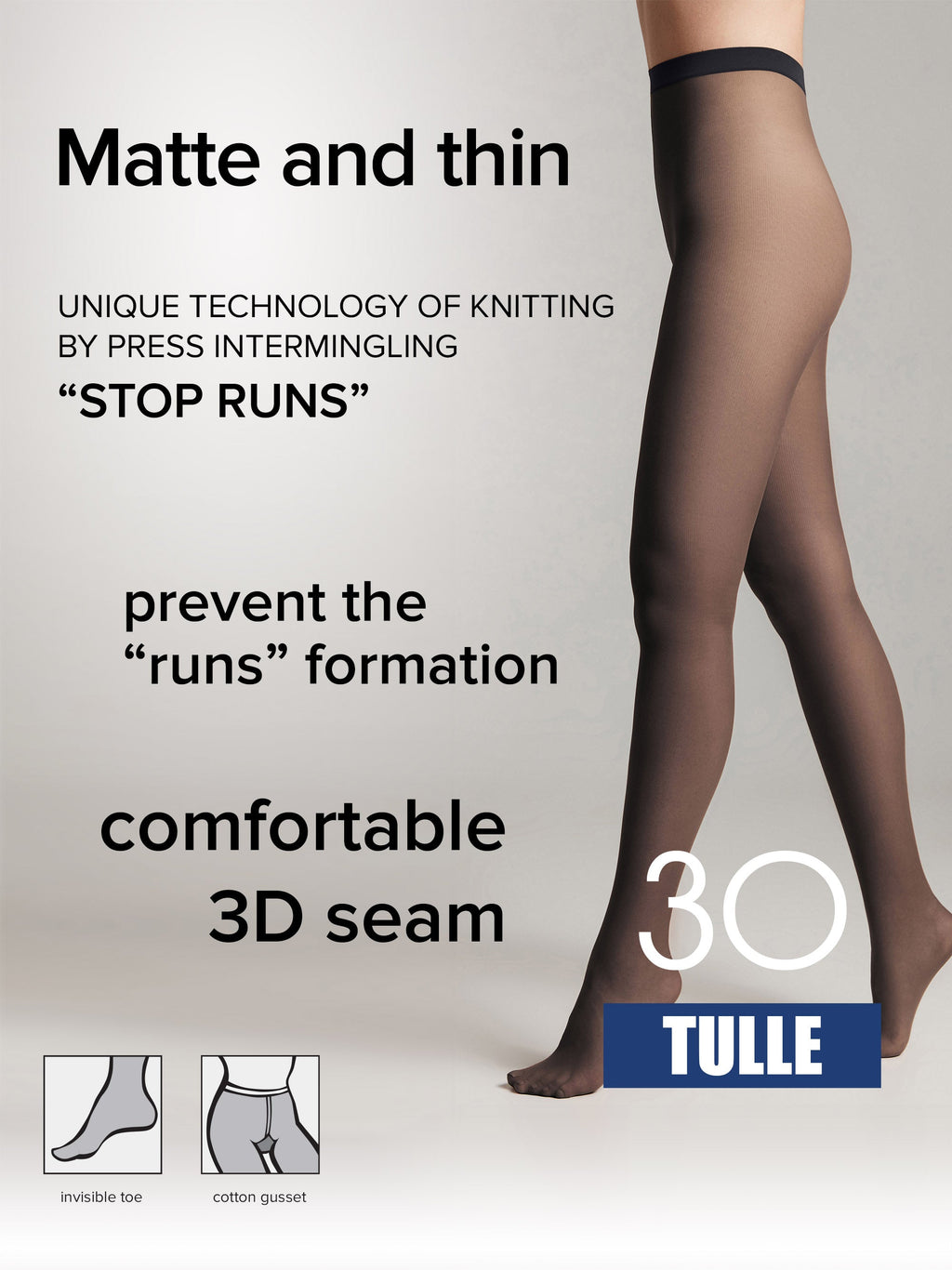 Tights Conte Tulle 30 Den | Opaque Matte