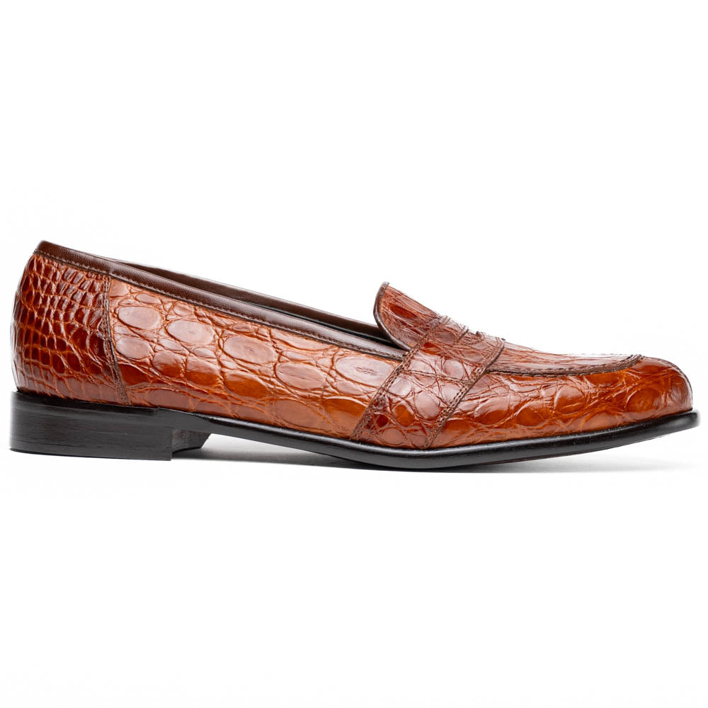 Tuscany Crocodile Penny Loafer | Cognac