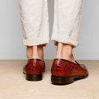 Tuscany Crocodile Penny Loafer | Cognac
