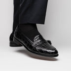 Tuscany Crocodile Penny Loafer | Black
