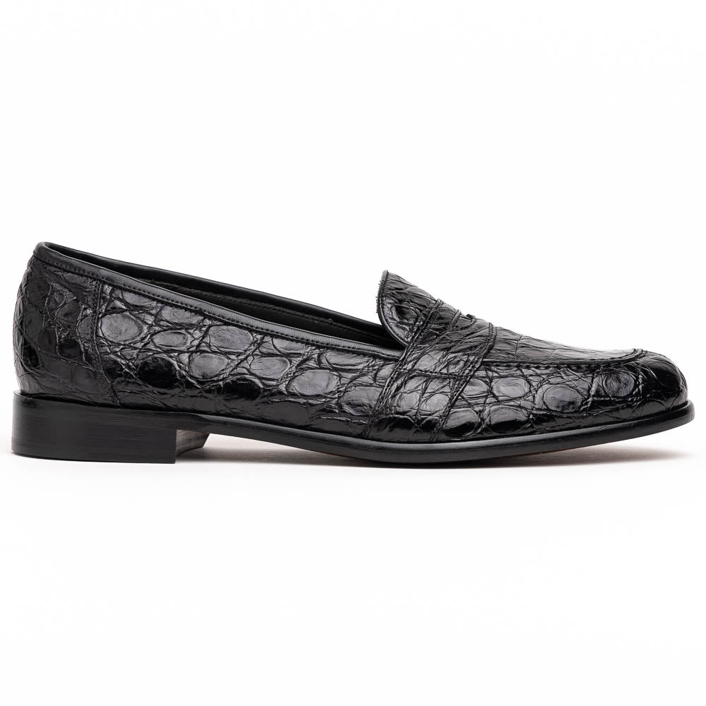 Tuscany Crocodile Penny Loafer | Black