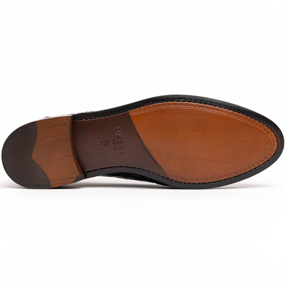 Tuscany Crocodile Penny Loafer | Black