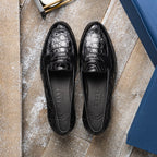 Tuscany Crocodile Penny Loafer | Black