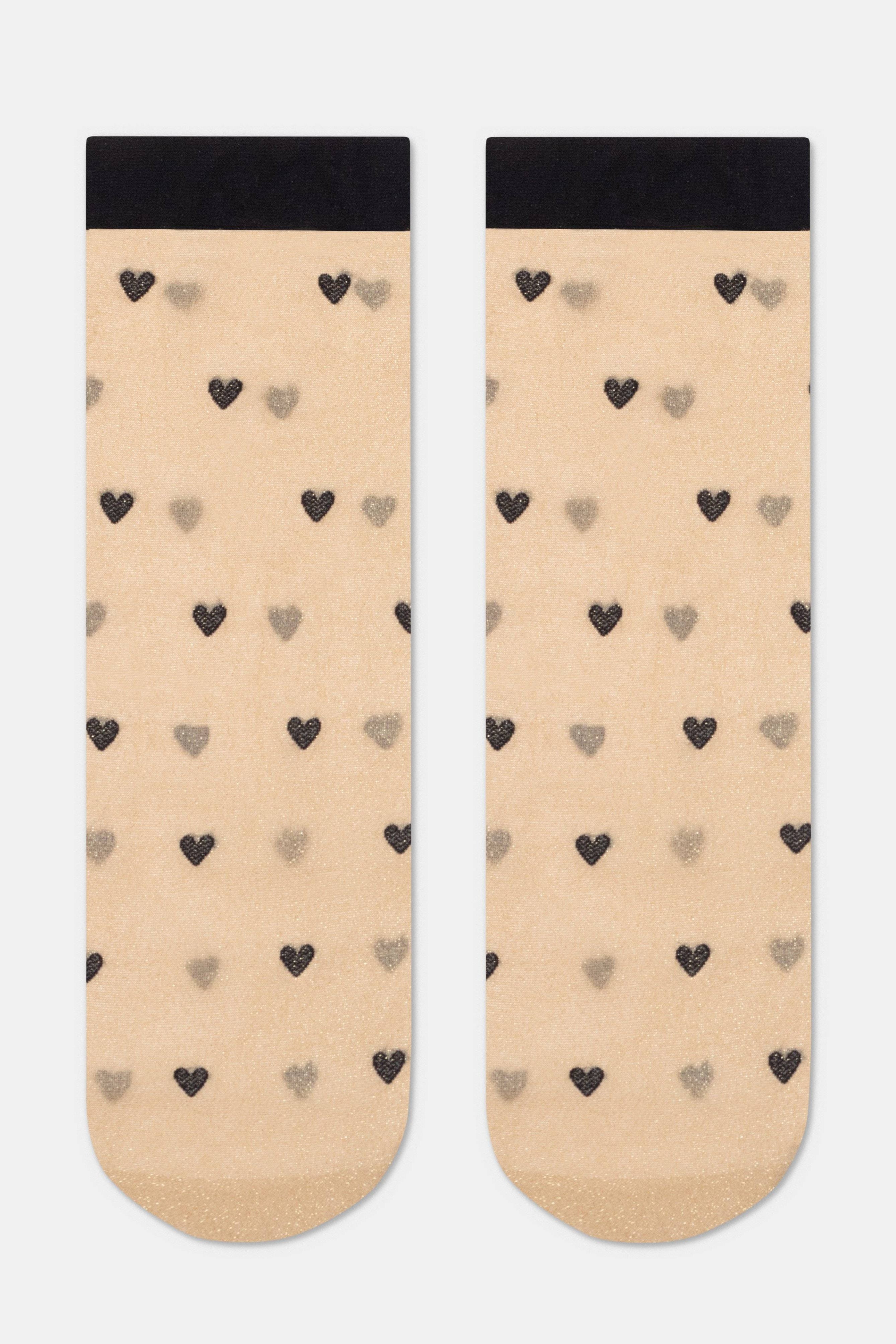 Shimmering Socks Conte Fantasy with "Hearts" Designs