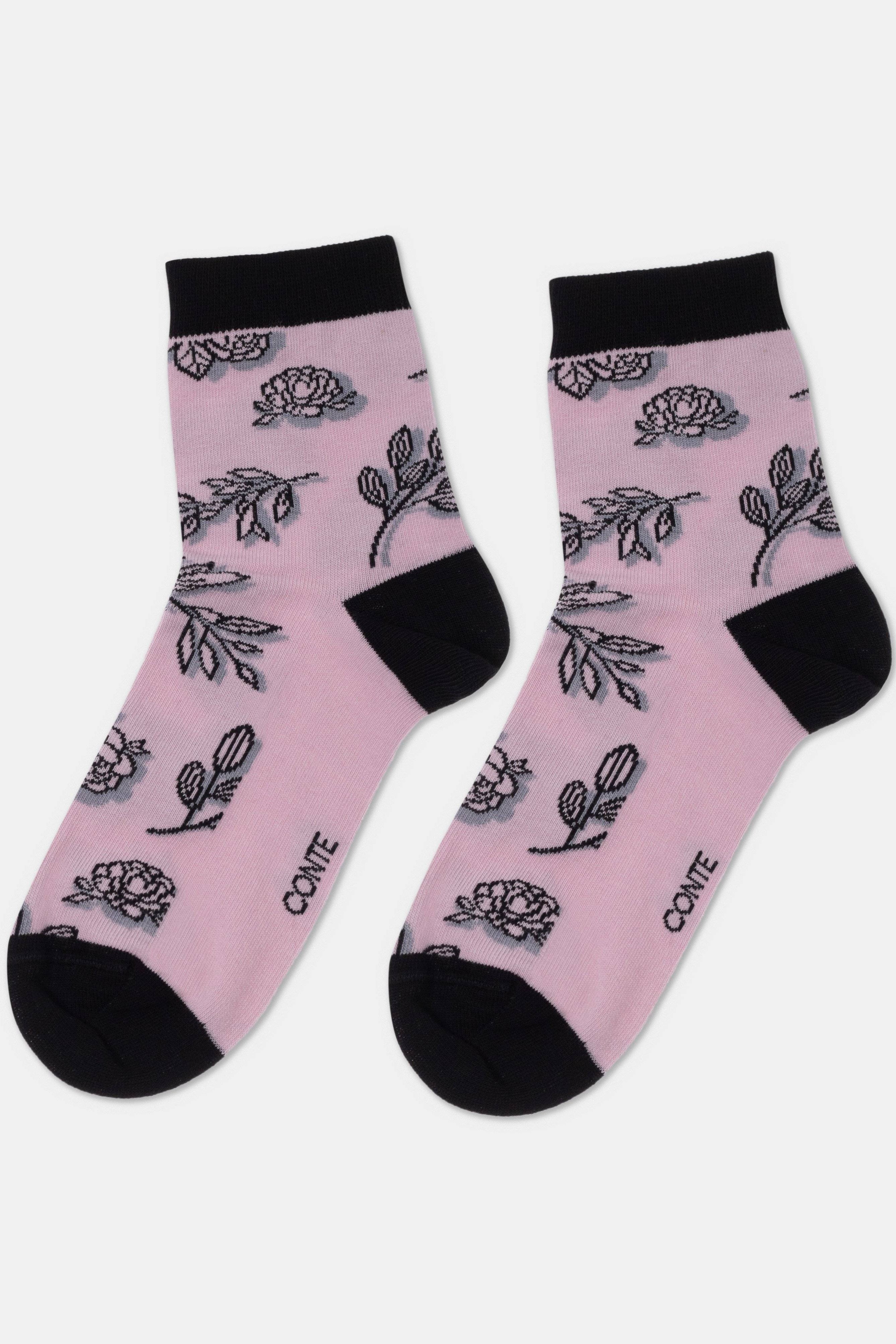 Conte Cotton Socks Classic 435 Flowers with Shadow