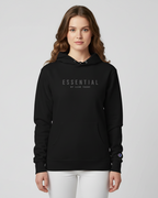 Champion Hoodie in Black with 'ESSENTIAL by Luxe Teddy' Print | DH519