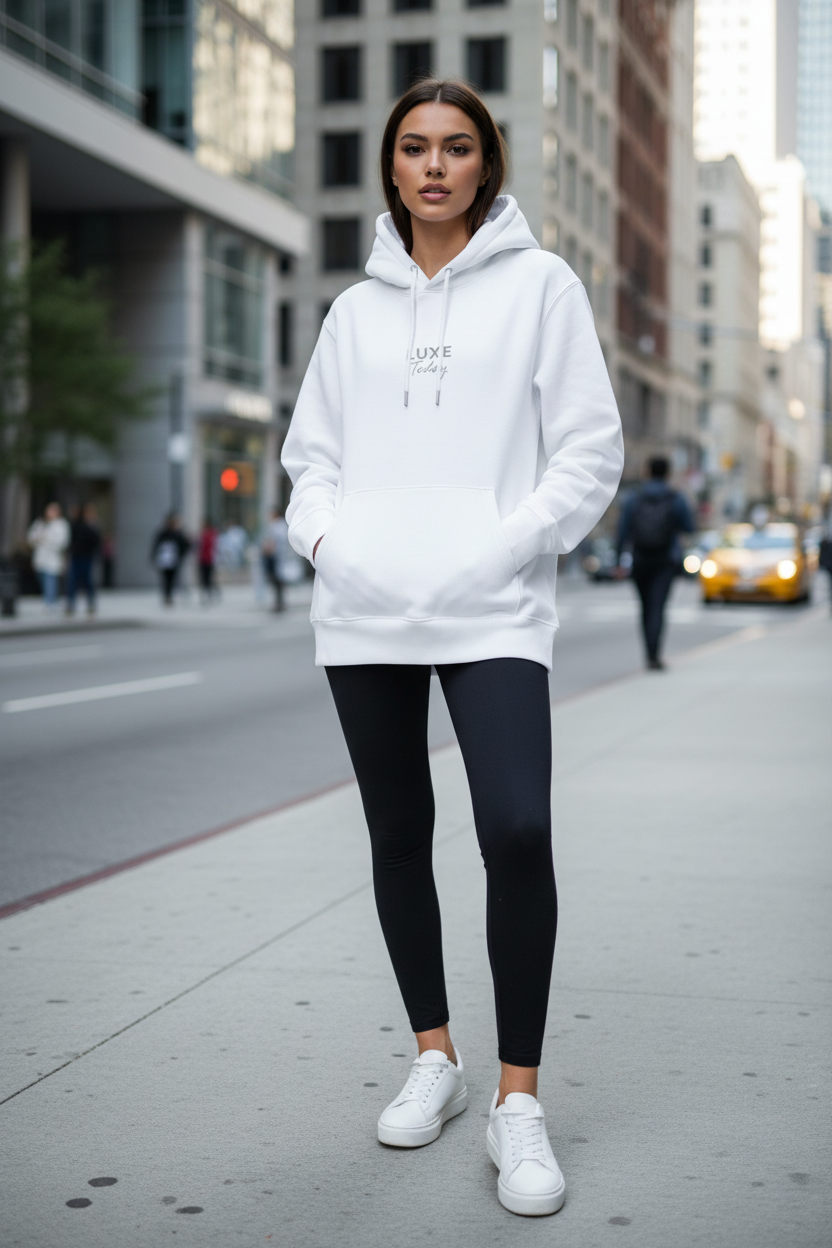 Luxe Teddy Simple Logo Essential Organic Hoodie