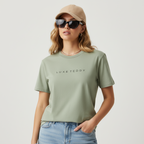 Minimalist Print Garment-Dyed Vintage Heavy Tee | Stone