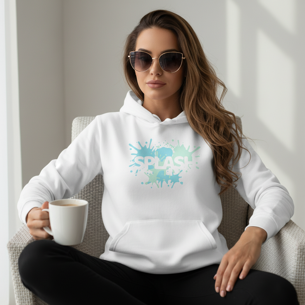 Splash Mid-Weight Organic Hoodie | White