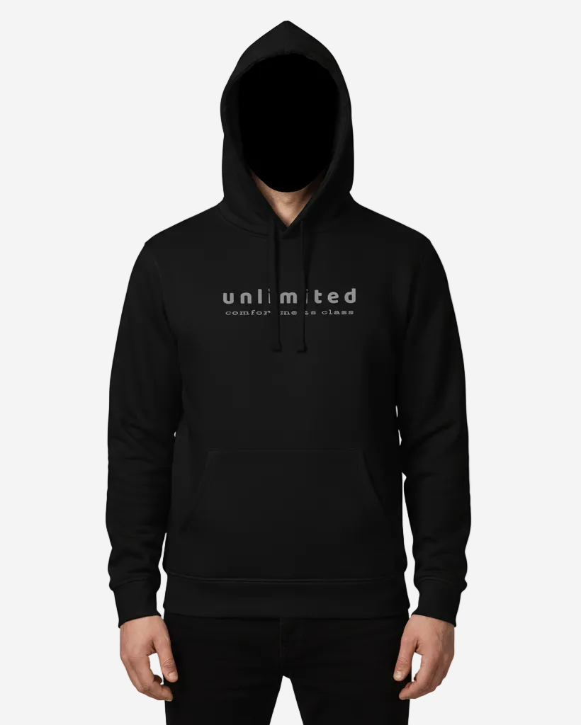 Men's Hoodie with 'Unlimited' Chest Print and Side Pockets