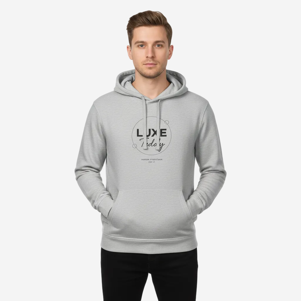 Luxe Teddy Design Organic Hoodie with Side Pockets