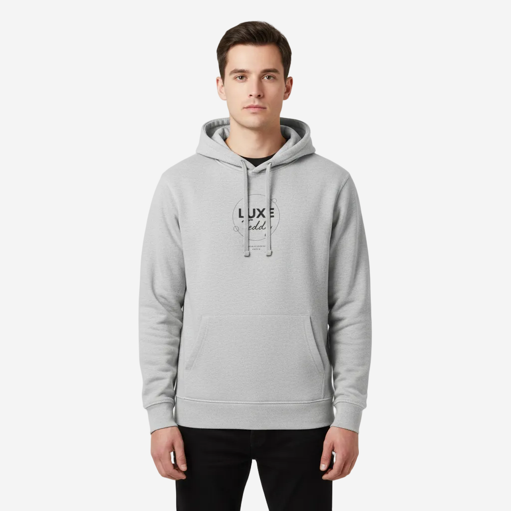 Luxe Teddy Design Organic Hoodie with Side Pockets