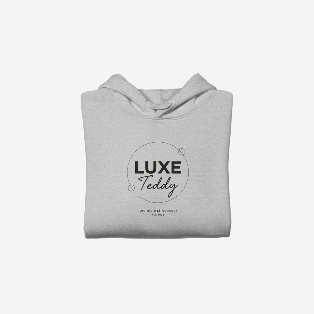 Luxe Teddy Design Organic Hoodie with Side Pockets