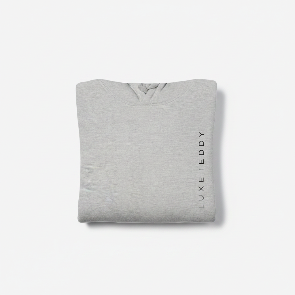 Grey Organic Pullover Hoodie with Side Pockets | Mid-Weight