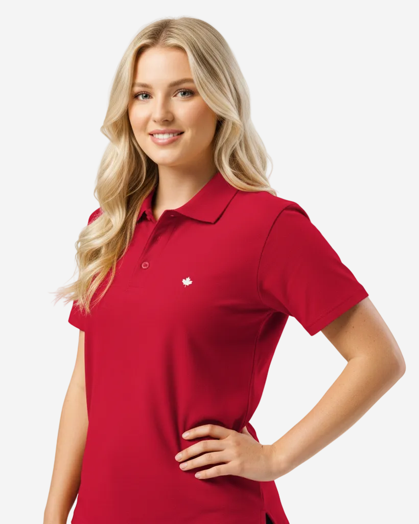 Classic Pique Polo Shirt with 'Canada' I(con | LT686D