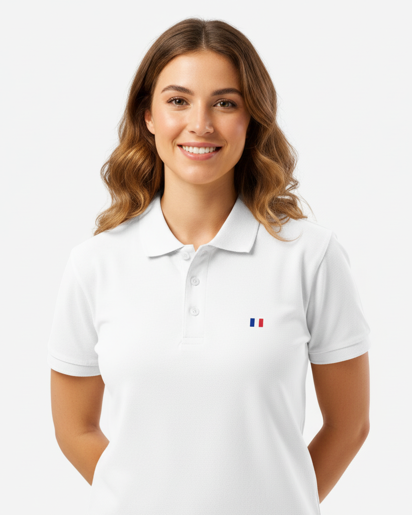 Classic Pique Polo Shirt with 'France' Icon | LT684L