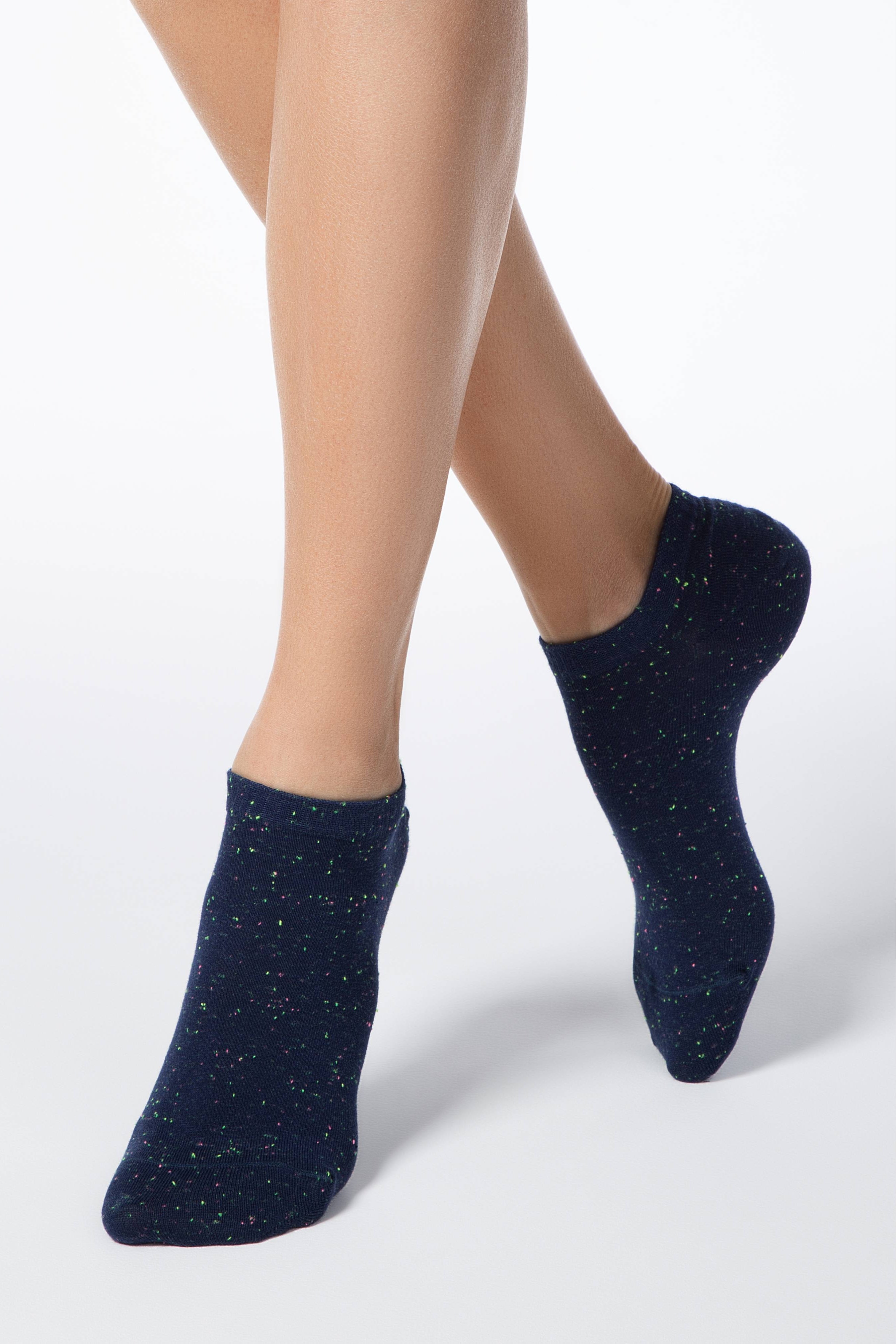 Cotton Ankle Socks Conte Active Knitted Colorful Pixels 085