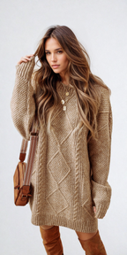 Cable Knit Sweater Dress