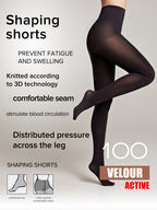 Conte Velour Active Tights 100 Den | Matte Support & Compression