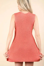 Women's Two-Piece Loungewear Set with Soft & Comfy Slit Sweater | Coral