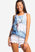 Women's Tank Top with Surf Print