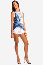 Women's Tank Top with Surf Print